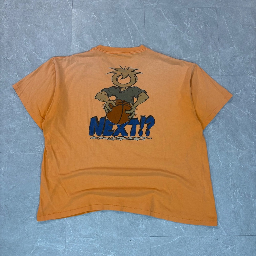 Vintage Chump Basketball Graphic T-Shirt Orange 90s Single Stitch Mens XL
